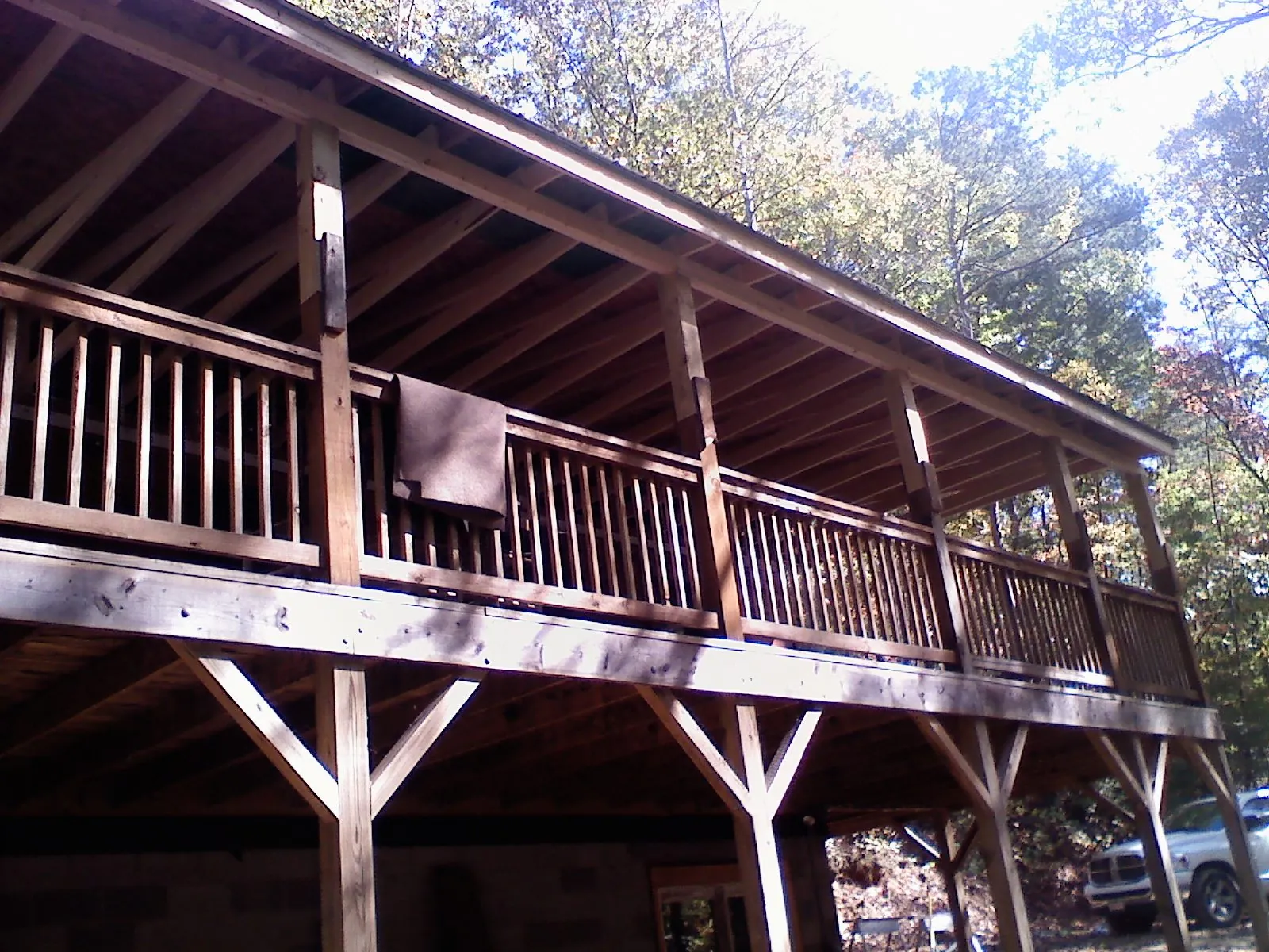 Timber framing under a new elevated porch and deck — Roof Leak Repair in Luverne by Roofing Brothers